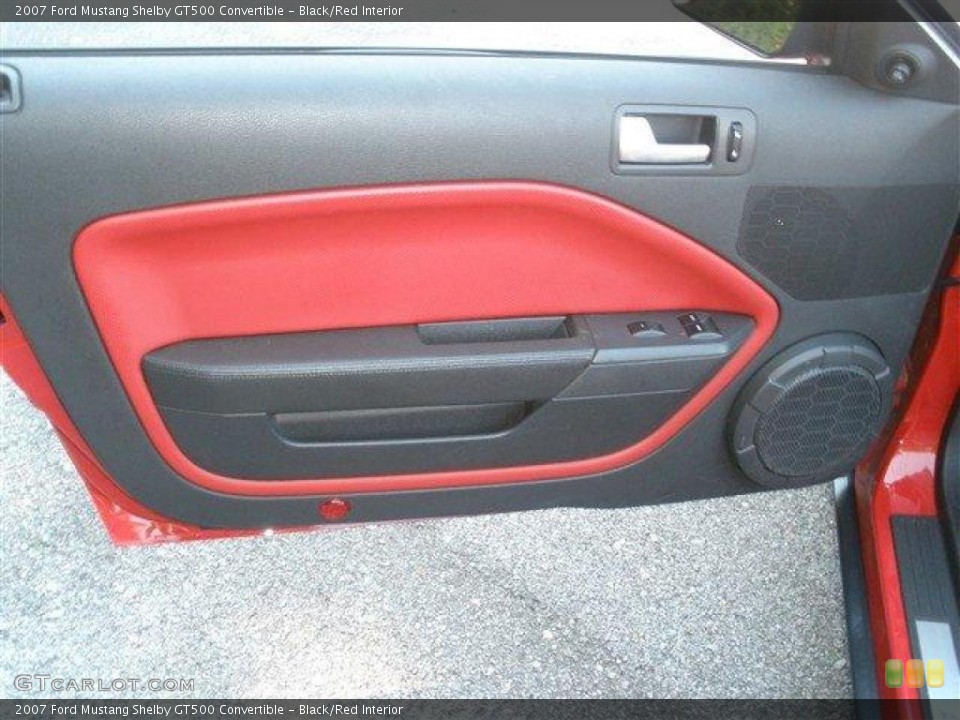 Black/Red Interior Door Panel for the 2007 Ford Mustang Shelby GT500 Convertible #39117494