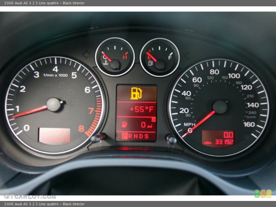 Black Interior Gauges for the 2006 Audi A3 3.2 S Line quattro #39118088
