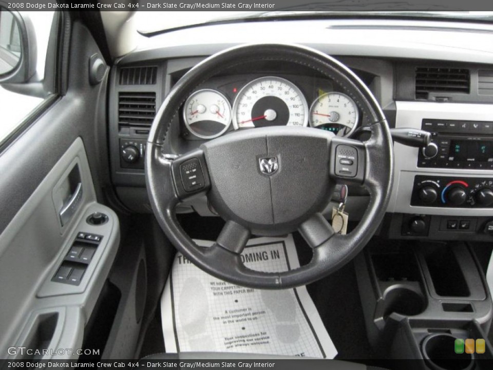 Dark Slate Gray/Medium Slate Gray Interior Steering Wheel for the 2008 Dodge Dakota Laramie Crew Cab 4x4 #39122142