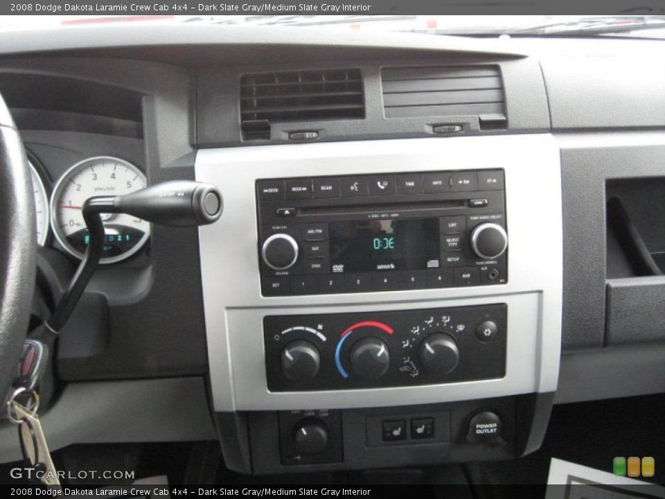 Dark Slate Gray/Medium Slate Gray Interior Controls for the 2008 Dodge Dakota Laramie Crew Cab 4x4 #39122150