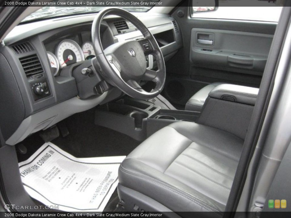 Dark Slate Gray/Medium Slate Gray Interior Prime Interior for the 2008 Dodge Dakota Laramie Crew Cab 4x4 #39122154