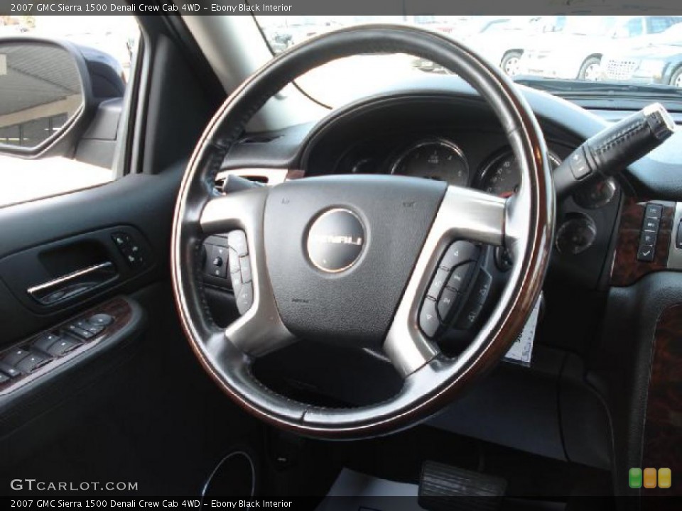 Ebony Black Interior Steering Wheel for the 2007 GMC Sierra 1500 Denali Crew Cab 4WD #39127475