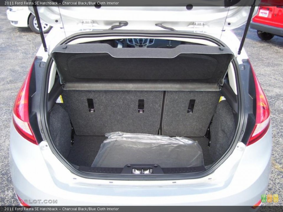 Charcoal Black/Blue Cloth Interior Trunk for the 2011 Ford Fiesta SE Hatchback #39128787