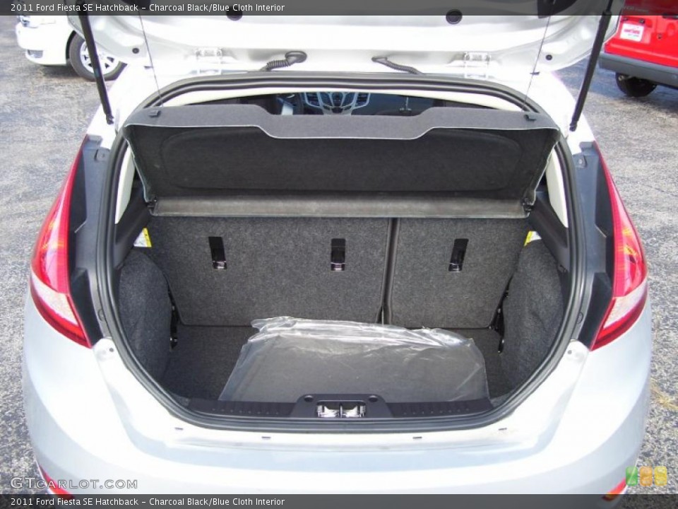Charcoal Black/Blue Cloth Interior Trunk for the 2011 Ford Fiesta SE Hatchback #39128787
