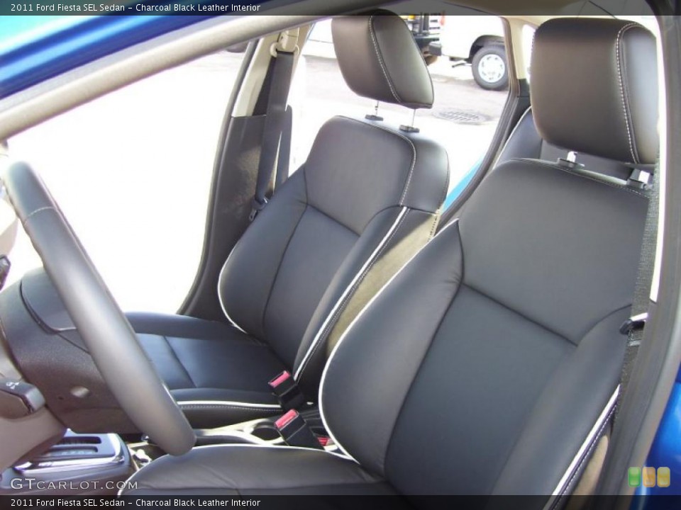 Charcoal Black Leather Interior Photo for the 2011 Ford Fiesta SEL Sedan #39129163