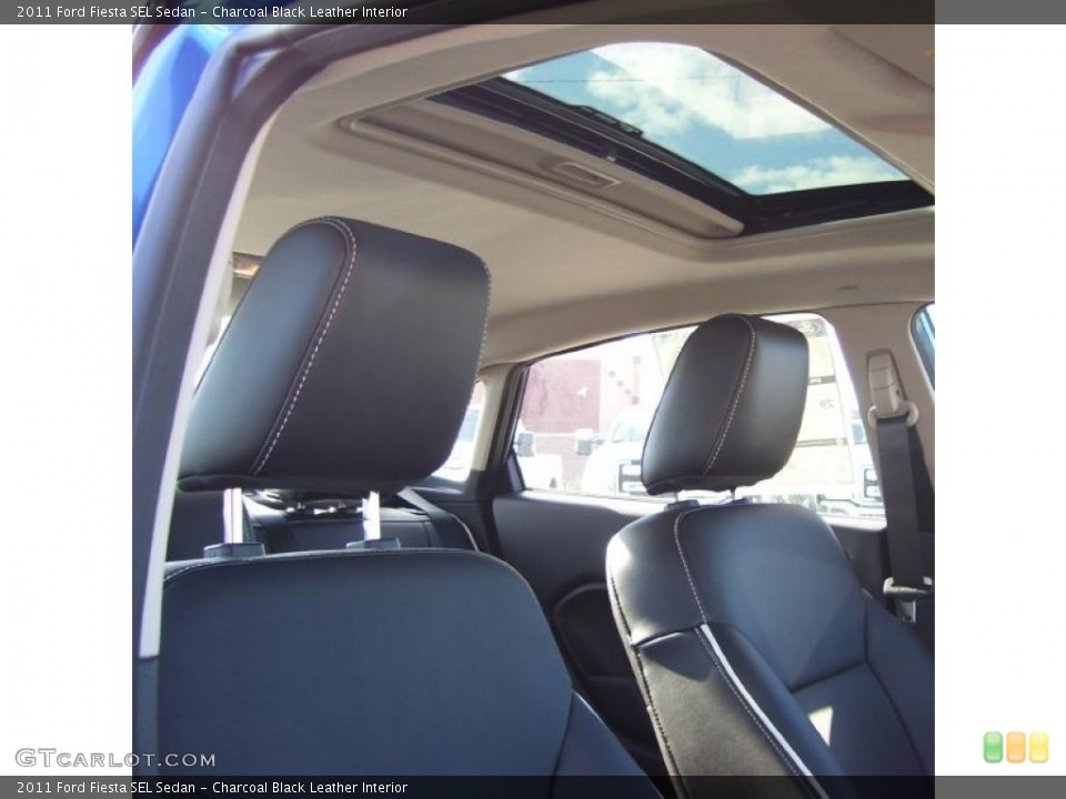 Charcoal Black Leather Interior Photo for the 2011 Ford Fiesta SEL Sedan #39129223