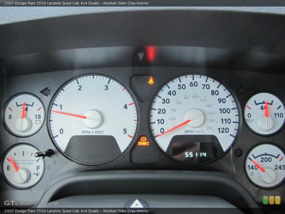 Medium Slate Gray Interior Gauges for the 2007 Dodge Ram 3500 Laramie Quad Cab 4x4 Dually #39130623