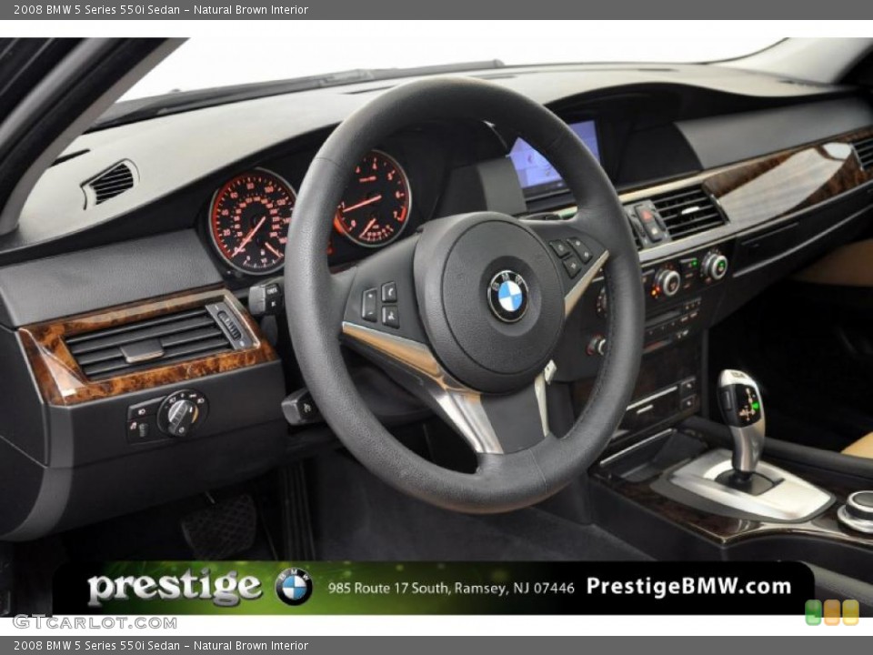 Natural Brown Interior Dashboard for the 2008 BMW 5 Series 550i Sedan #39130763