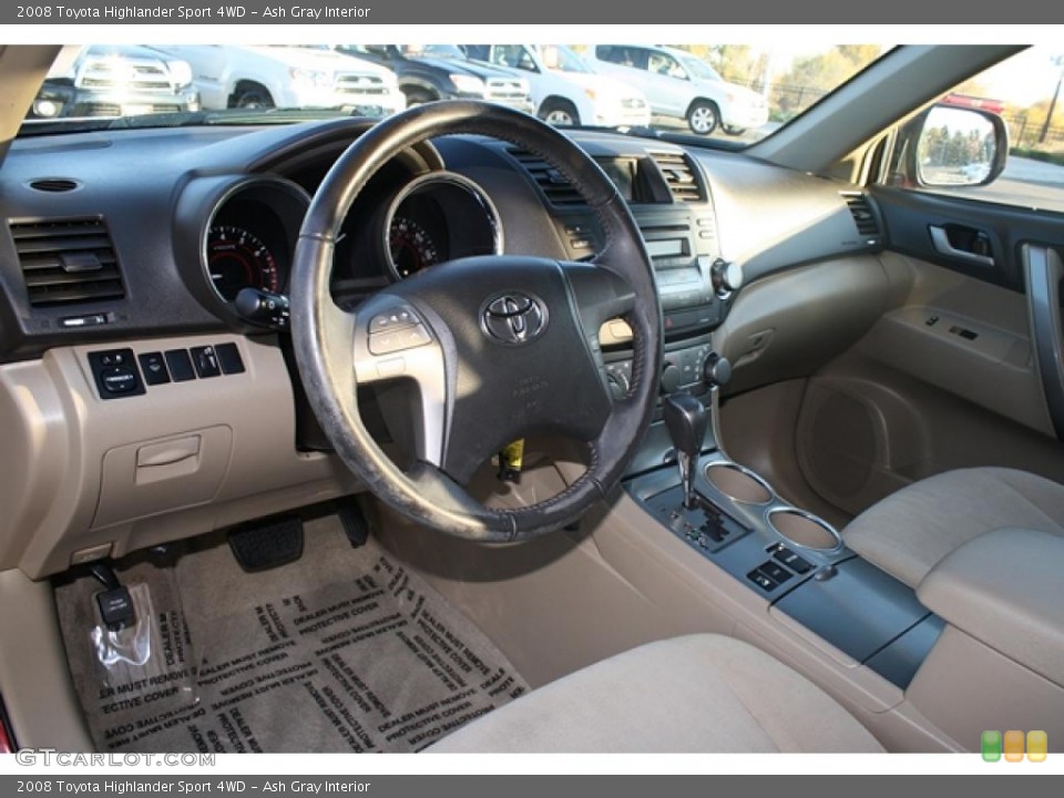 Ash Gray Interior Dashboard for the 2008 Toyota Highlander Sport 4WD #39131315
