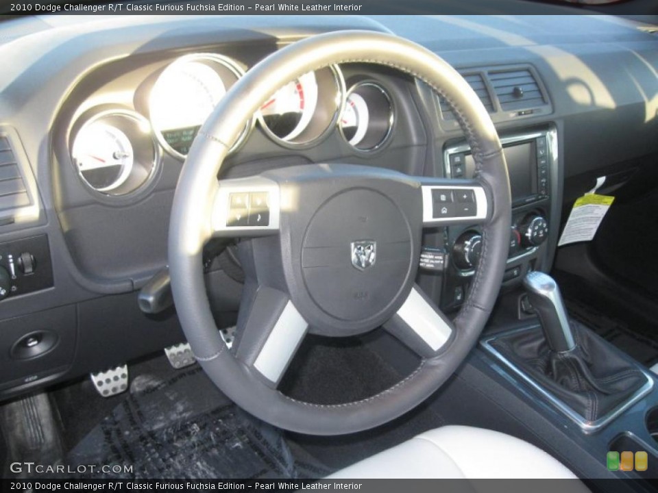 Pearl White Leather Interior Photo for the 2010 Dodge Challenger R/T Classic Furious Fuchsia Edition #39132199