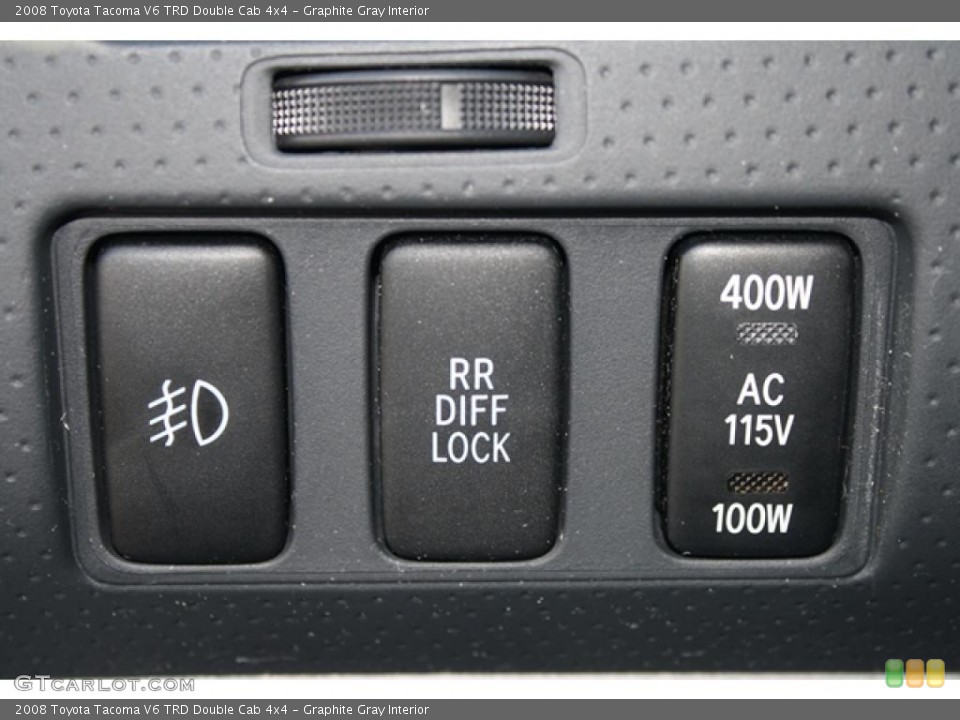 Graphite Gray Interior Controls for the 2008 Toyota Tacoma V6 TRD Double Cab 4x4 #39132959