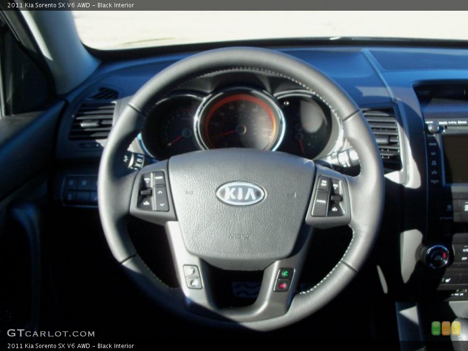 Black Interior Steering Wheel for the 2011 Kia Sorento SX V6 AWD #39134735