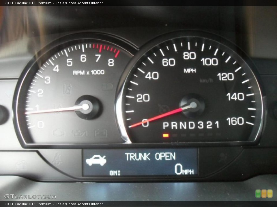 Shale/Cocoa Accents Interior Gauges for the 2011 Cadillac DTS Premium #39138050