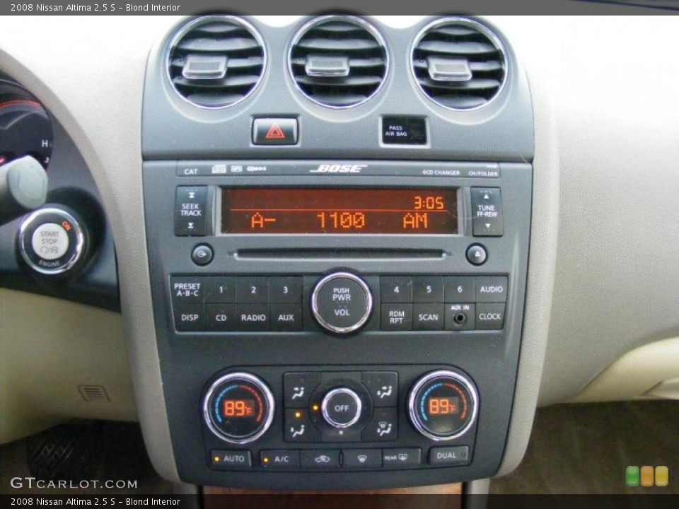 Blond Interior Controls for the 2008 Nissan Altima 2.5 S #39138410