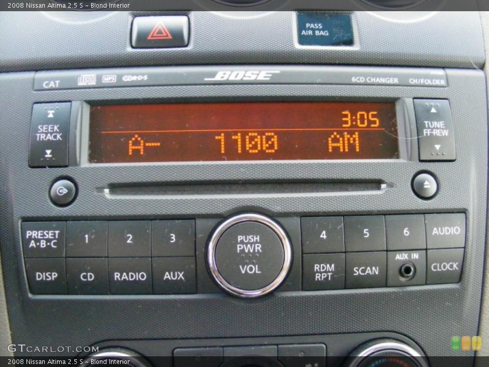 Blond Interior Controls for the 2008 Nissan Altima 2.5 S #39138418