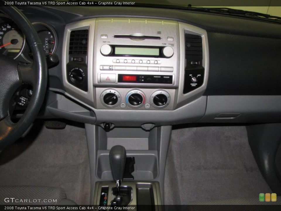 Graphite Gray Interior Controls for the 2008 Toyota Tacoma V6 TRD Sport Access Cab 4x4 #39143662