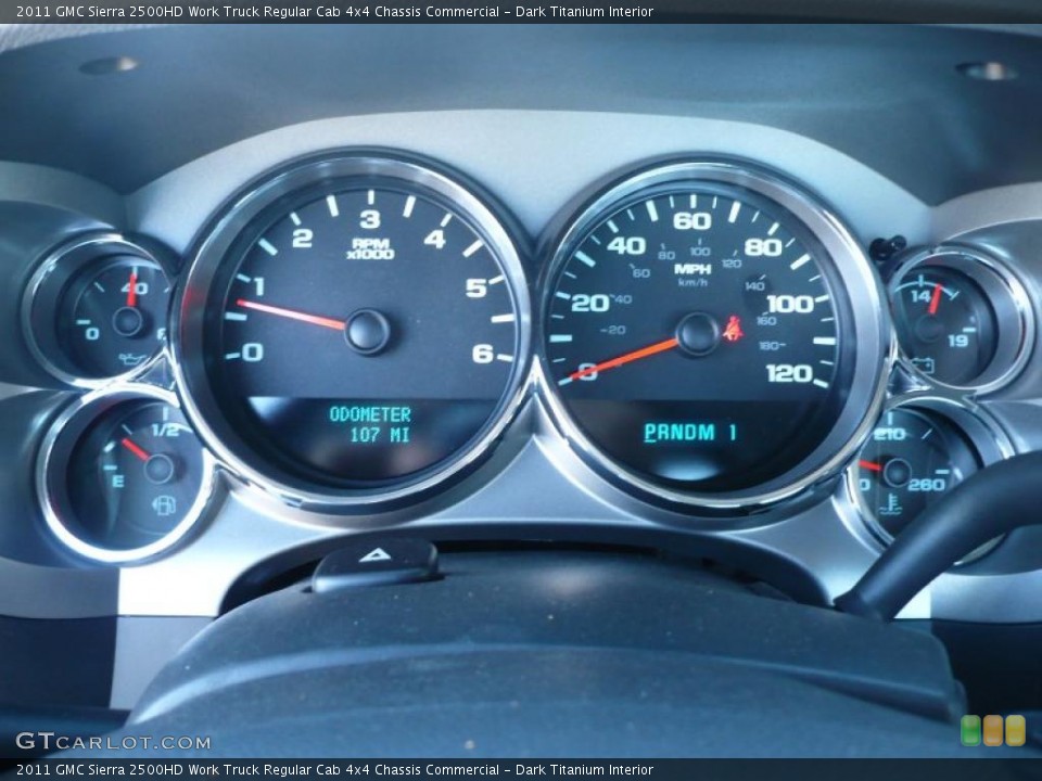 Dark Titanium Interior Gauges for the 2011 GMC Sierra 2500HD Work Truck Regular Cab 4x4 Chassis Commercial #39149793