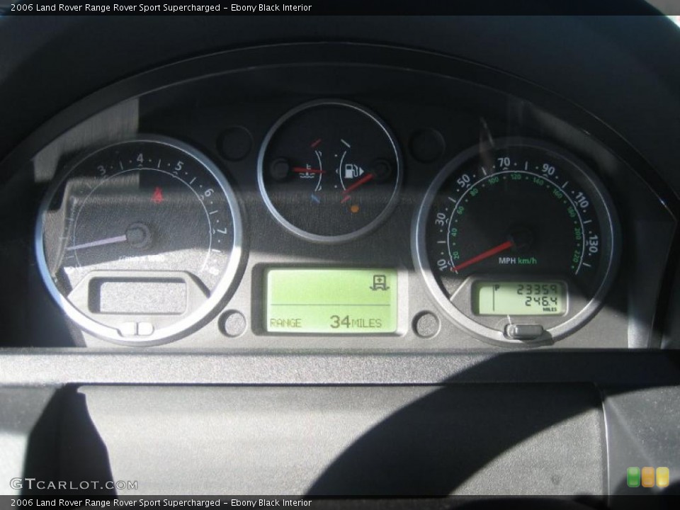 Ebony Black Interior Gauges for the 2006 Land Rover Range Rover Sport Supercharged #39149897
