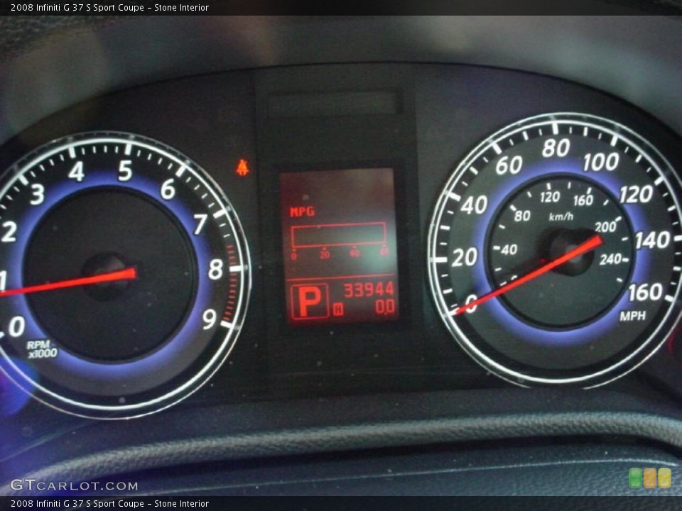 Stone Interior Gauges for the 2008 Infiniti G 37 S Sport Coupe #39151725
