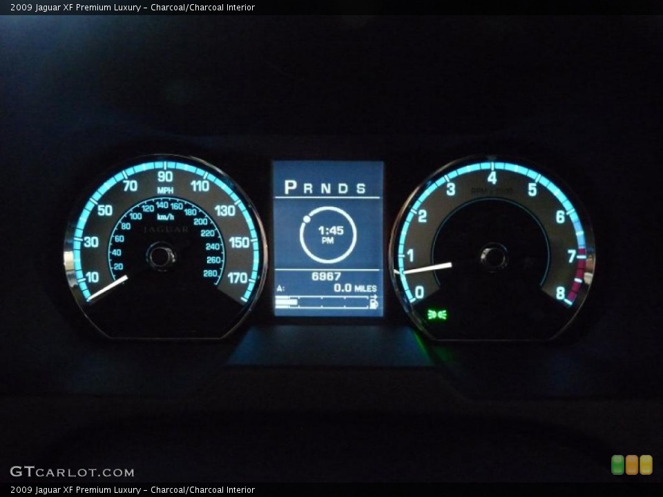 Charcoal/Charcoal Interior Gauges for the 2009 Jaguar XF Premium Luxury #39158789