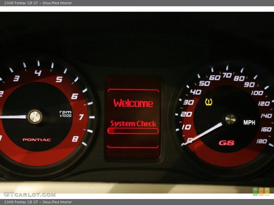 Onyx/Red Interior Gauges for the 2008 Pontiac G8 GT #39160454