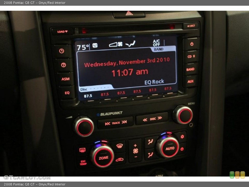 Onyx/Red Interior Controls for the 2008 Pontiac G8 GT #39160522