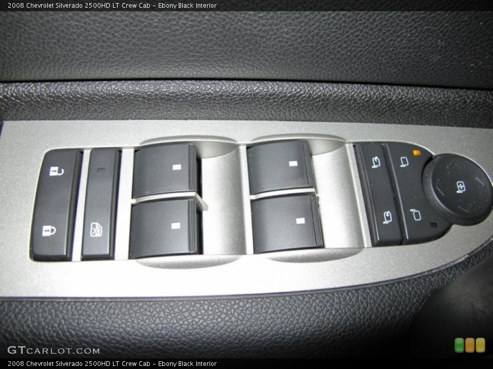 Ebony Black Interior Controls for the 2008 Chevrolet Silverado 2500HD LT Crew Cab #39162366