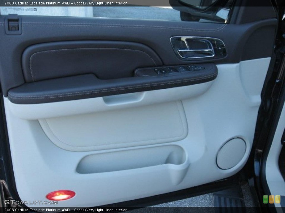 Cocoa/Very Light Linen Interior Door Panel for the 2008 Cadillac Escalade Platinum AWD #39171742