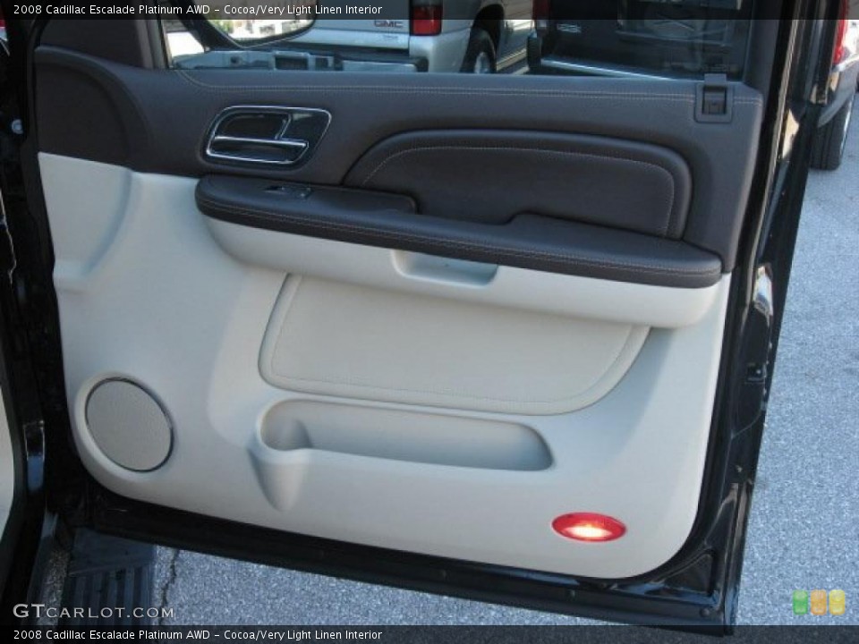 Cocoa/Very Light Linen Interior Door Panel for the 2008 Cadillac Escalade Platinum AWD #39171758