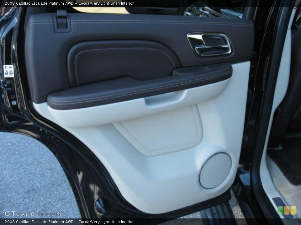 Cocoa/Very Light Linen Interior Door Panel for the 2008 Cadillac Escalade Platinum AWD #39171790