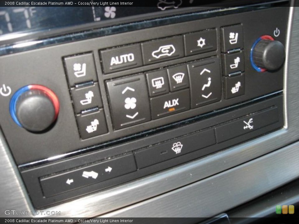 Cocoa/Very Light Linen Interior Controls for the 2008 Cadillac Escalade Platinum AWD #39171955