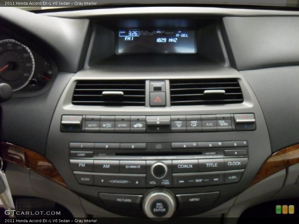 Gray Interior Controls for the 2011 Honda Accord EX-L V6 Sedan #39172478
