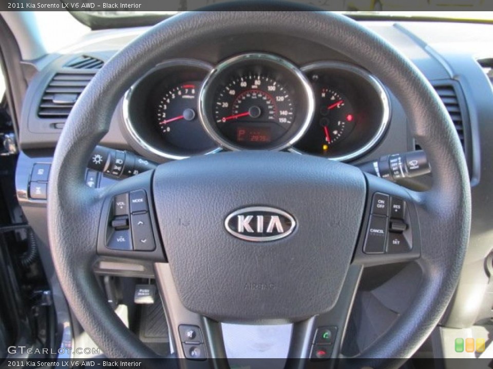 Black Interior Steering Wheel for the 2011 Kia Sorento LX V6 AWD #39177239