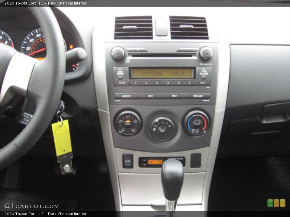 Dark Charcoal Interior Controls for the 2010 Toyota Corolla S #39180551