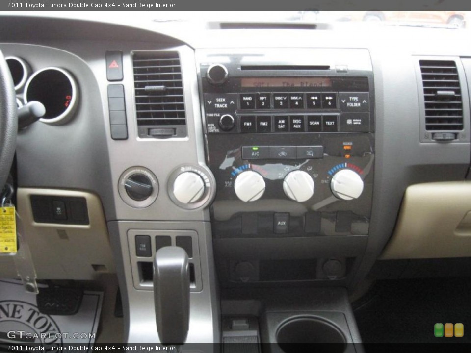 Sand Beige Interior Controls for the 2011 Toyota Tundra Double Cab 4x4 #39182263