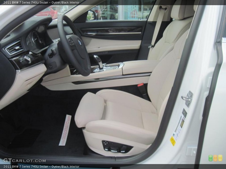 Oyster/Black Interior Photo for the 2011 BMW 7 Series 740Li Sedan #39186447