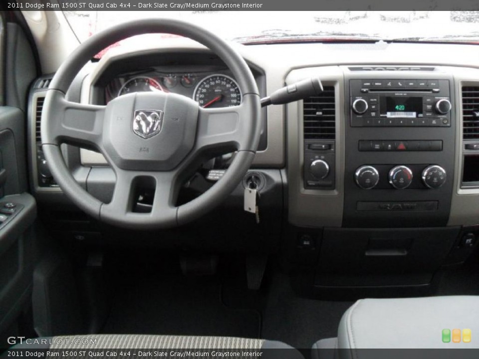 Dark Slate Gray/Medium Graystone Interior Controls for the 2011 Dodge Ram 1500 ST Quad Cab 4x4 #39186663