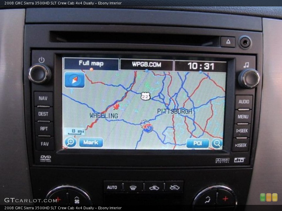 Ebony Interior Navigation for the 2008 GMC Sierra 3500HD SLT Crew Cab 4x4 Dually #39187411