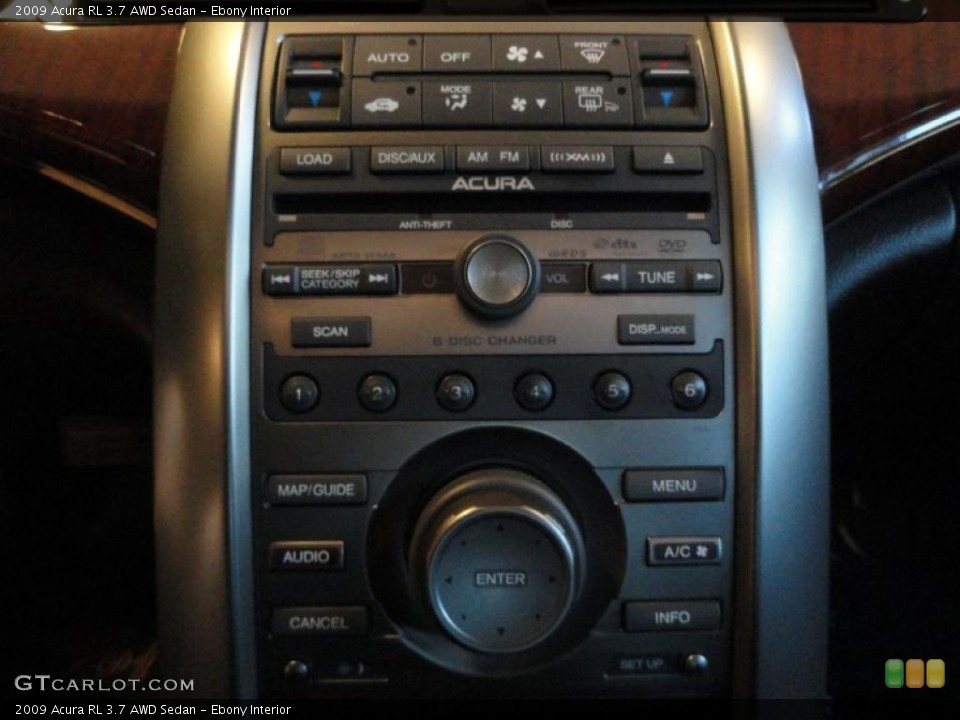 Ebony Interior Controls for the 2009 Acura RL 3.7 AWD Sedan #39188915