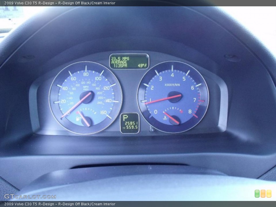 R-Design Off Black/Cream Interior Gauges for the 2009 Volvo C30 T5 R-Design #39190691