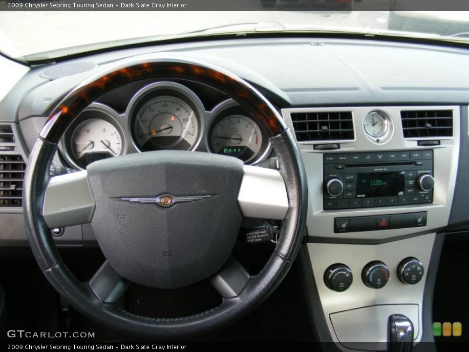 Dark Slate Gray Interior Controls for the 2009 Chrysler Sebring Touring Sedan #39190911