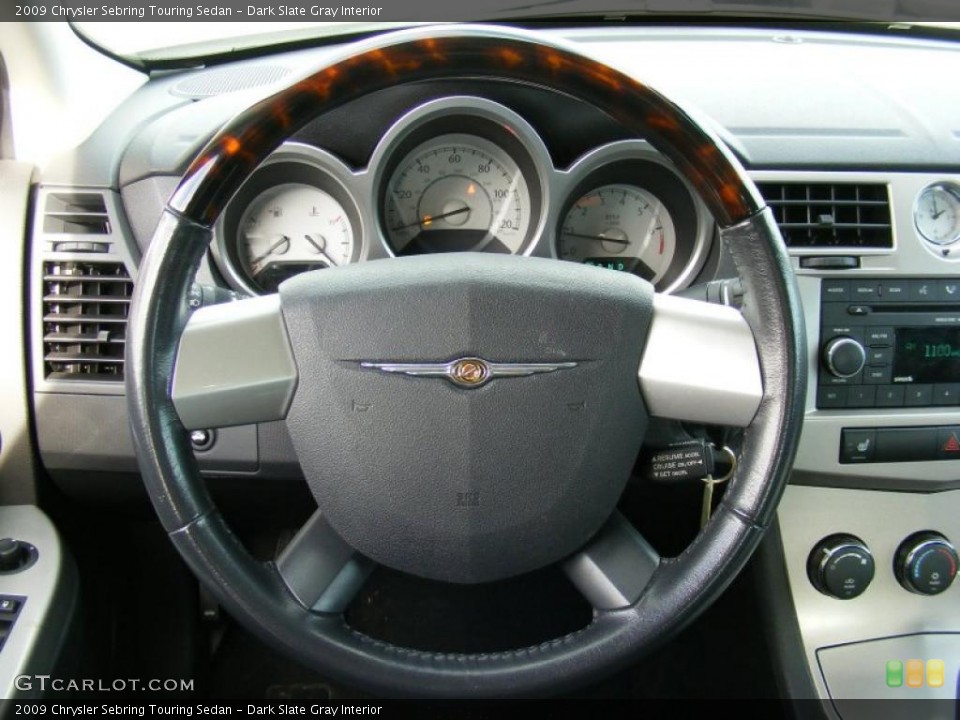 Dark Slate Gray Interior Steering Wheel for the 2009 Chrysler Sebring Touring Sedan #39190927