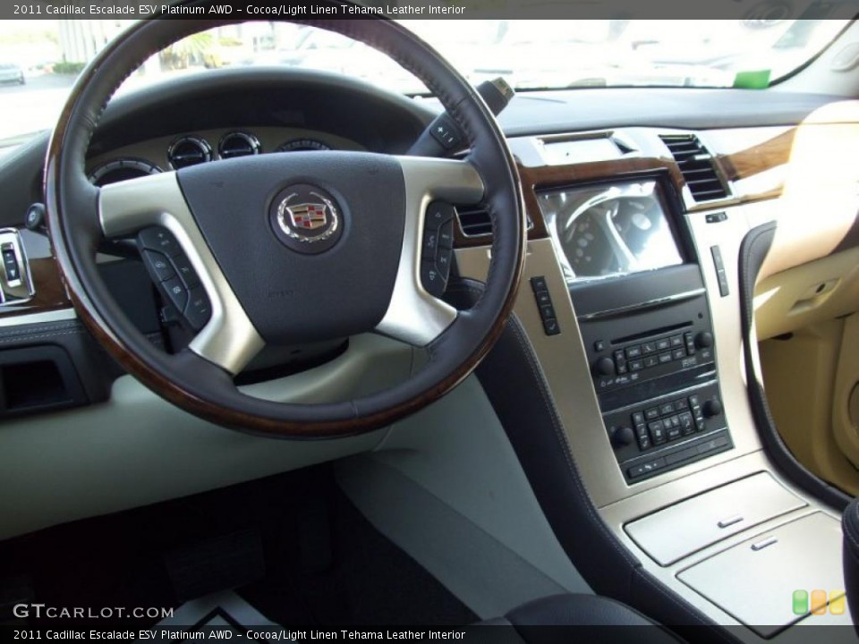 Cocoa/Light Linen Tehama Leather Interior Dashboard for the 2011 Cadillac Escalade ESV Platinum AWD #39192551