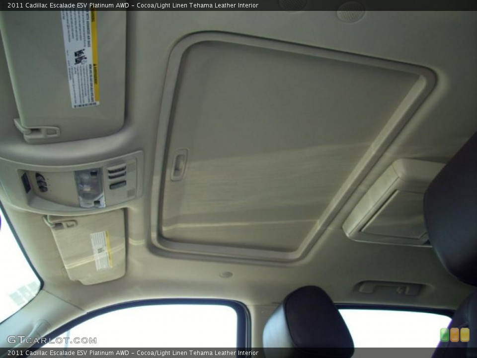 Cocoa/Light Linen Tehama Leather Interior Sunroof for the 2011 Cadillac Escalade ESV Platinum AWD #39192580