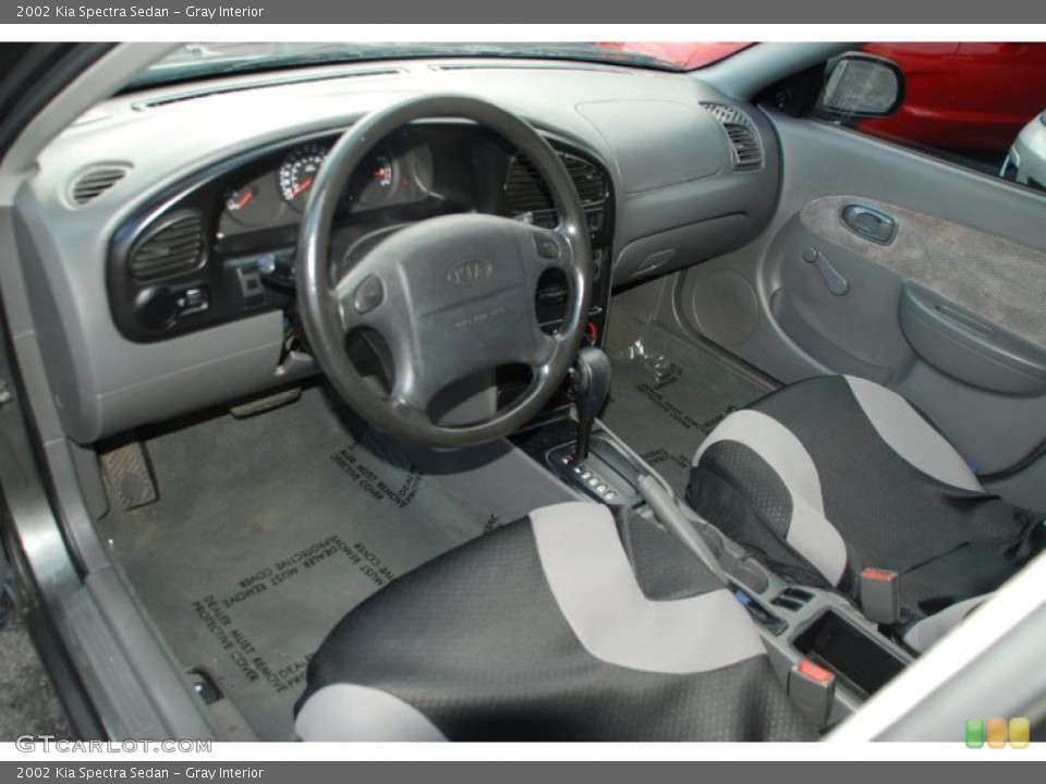 Gray Interior Prime Interior for the 2002 Kia Spectra Sedan #39195987