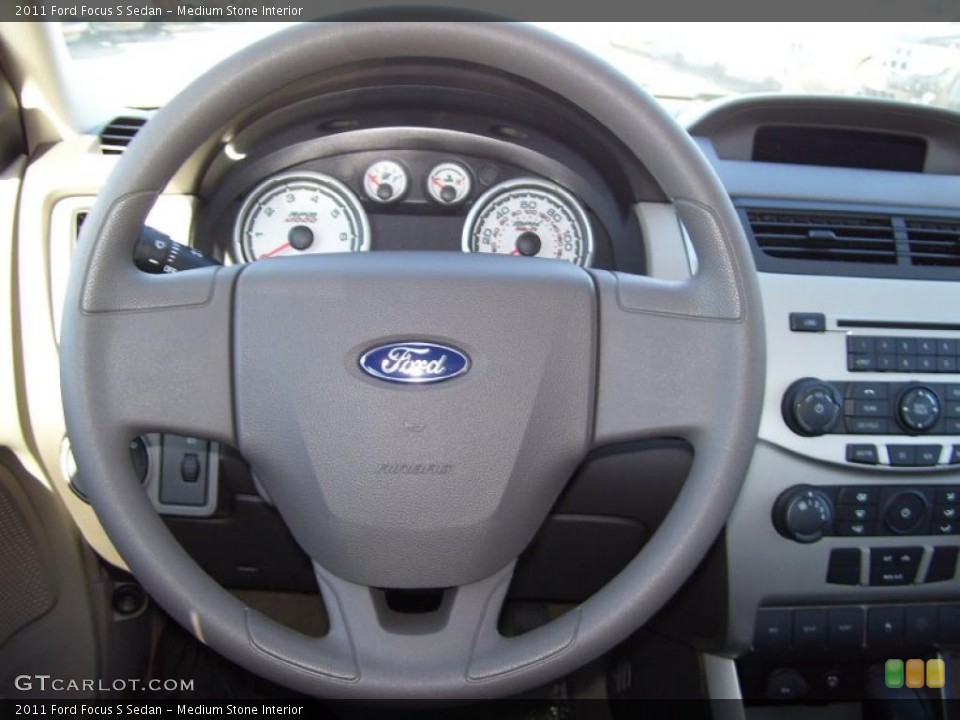 Medium Stone Interior Steering Wheel for the 2011 Ford Focus S Sedan #39198031