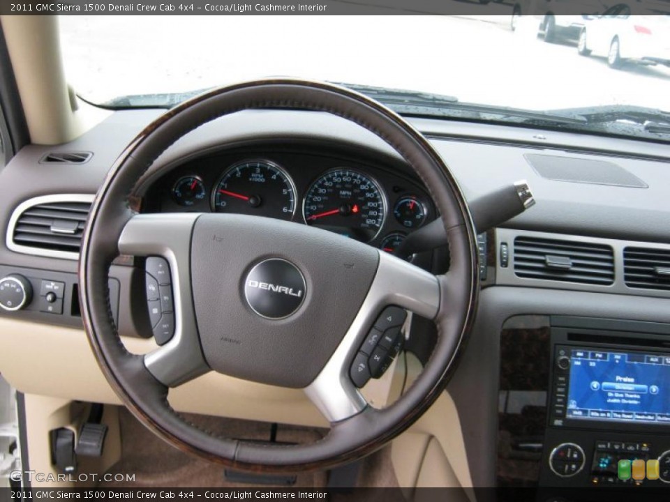 Cocoa/Light Cashmere Interior Steering Wheel for the 2011 GMC Sierra 1500 Denali Crew Cab 4x4 #39205141