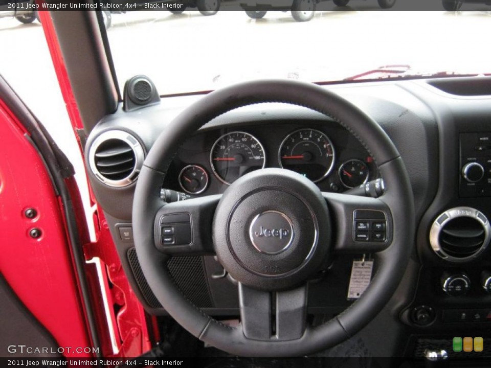 Black Interior Steering Wheel for the 2011 Jeep Wrangler Unlimited Rubicon 4x4 #39207626