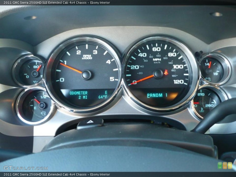 Ebony Interior Gauges for the 2011 GMC Sierra 2500HD SLE Extended Cab 4x4 Chassis #39209342