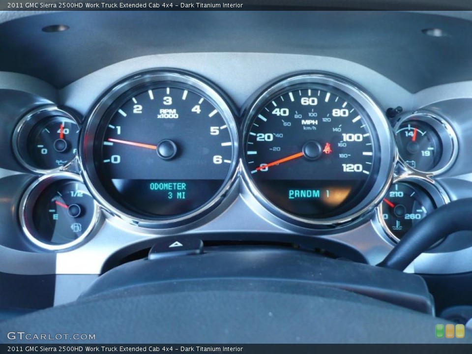 Dark Titanium Interior Gauges for the 2011 GMC Sierra 2500HD Work Truck Extended Cab 4x4 #39210602